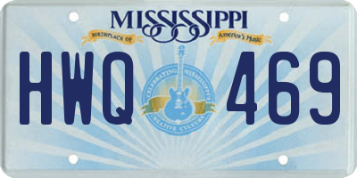 MS license plate HWQ469