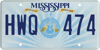 MS license plate HWQ474