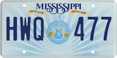 MS license plate HWQ477