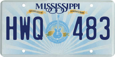 MS license plate HWQ483