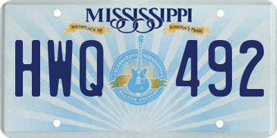 MS license plate HWQ492