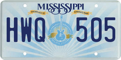 MS license plate HWQ505