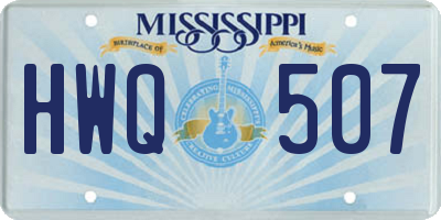 MS license plate HWQ507