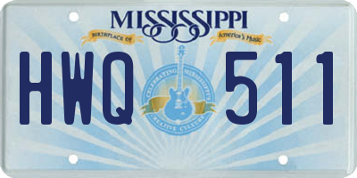 MS license plate HWQ511