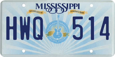 MS license plate HWQ514