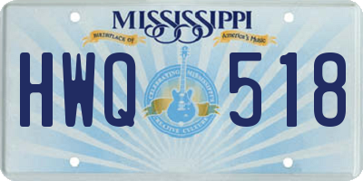 MS license plate HWQ518
