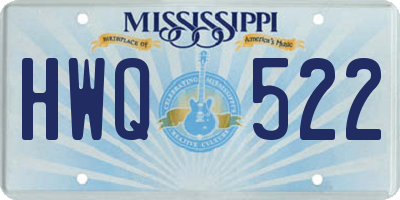 MS license plate HWQ522