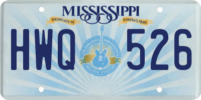 MS license plate HWQ526