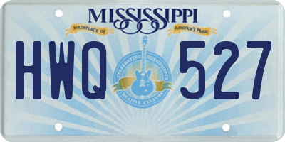 MS license plate HWQ527