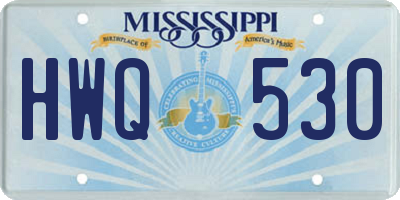 MS license plate HWQ530