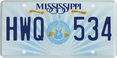 MS license plate HWQ534