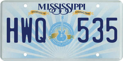 MS license plate HWQ535