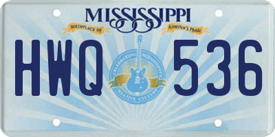 MS license plate HWQ536