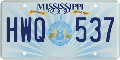 MS license plate HWQ537