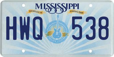 MS license plate HWQ538