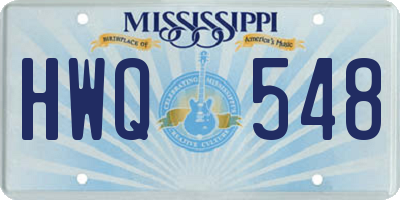MS license plate HWQ548