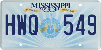 MS license plate HWQ549