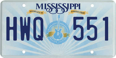 MS license plate HWQ551