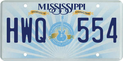 MS license plate HWQ554