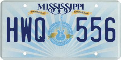 MS license plate HWQ556