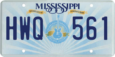 MS license plate HWQ561