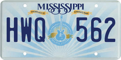 MS license plate HWQ562
