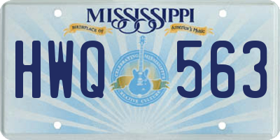 MS license plate HWQ563