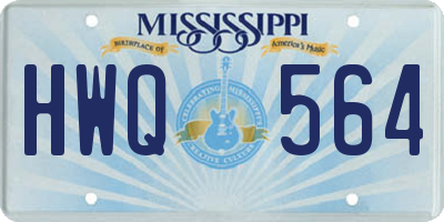 MS license plate HWQ564