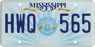 MS license plate HWQ565