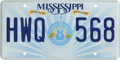 MS license plate HWQ568