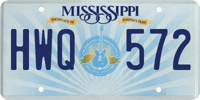 MS license plate HWQ572