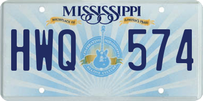 MS license plate HWQ574