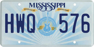 MS license plate HWQ576