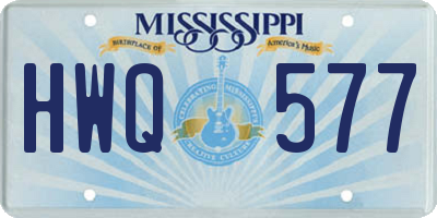 MS license plate HWQ577