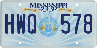 MS license plate HWQ578