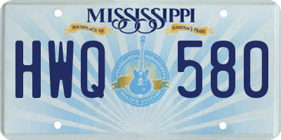 MS license plate HWQ580