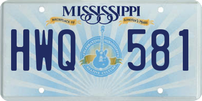 MS license plate HWQ581