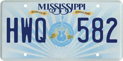MS license plate HWQ582