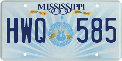 MS license plate HWQ585