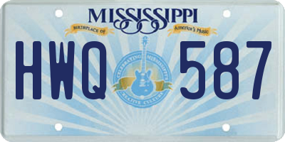 MS license plate HWQ587