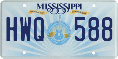 MS license plate HWQ588