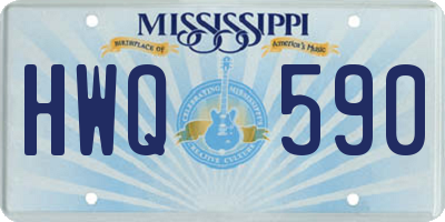 MS license plate HWQ590