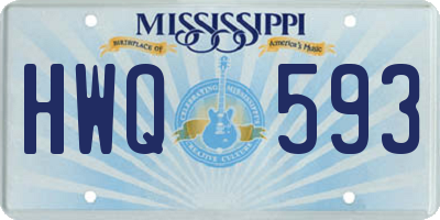 MS license plate HWQ593