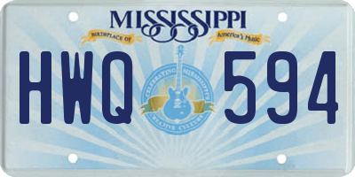 MS license plate HWQ594
