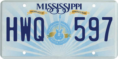 MS license plate HWQ597