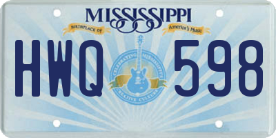 MS license plate HWQ598