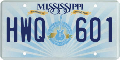 MS license plate HWQ601