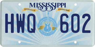 MS license plate HWQ602