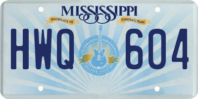 MS license plate HWQ604