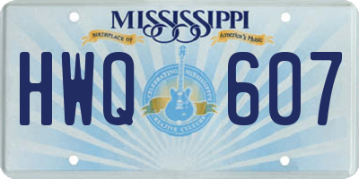 MS license plate HWQ607